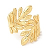 Leaf Brass Open Cuff Rings RJEW-U008-48G-2