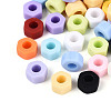 Rubberized Opaque Acrylic Beads SACR-T018-33M-1