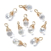 10Pcs Glass Pendants PALLOY-YW00130-01-1