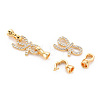 Brass Micro Pave Clear Cubic Zirconia Fold Over Clasps KK-S354-314-NF-3