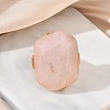 Natural Rose Quartz & Alloy Finger Rings for Women RJEW-G375-01G-01-2