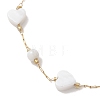 Summer Beach Natural White Shell Link Chain Anklets AJEW-AN00771-01-3