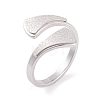 Non-Tarnish 304 Stainless Steel Triangle Open Cuff Ring foe Women RJEW-C086-19-P-1