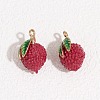 Fruit Alloy Enamel Pendants ENAM-P264-02H-G-1