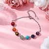 Natural & Synthetic Mixed Gemstone Round Beaded Bracelets BJEW-JB11058-02-2