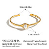 Imitation Pearl Oval 304 Stainless Steel Cuff Bangles for Women KB1970-1-2