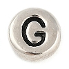 925 Sterling Silver Flat Round with Letter Beads STER-G044-01AS-G-1