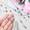16Pcs 4 Style Round Natural Green Aventurine Pendants & Connector Charms PALLOY-SW00069-5