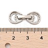 Brass Micro Pave Clear Cubic Zirconia Fold Over Clasps KK-C075-06P-3