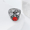 Halloween 304 Stainless Steel Rhinestone Finger Rings GJ8747-5-2