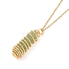 Double Pointed Mixed Stone Pendant Necklace for Girl Women NJEW-JN03684-4