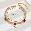 Elegant Stainless Steel Glass Wide Cuff Bracelet for Women GZ3704-2-1