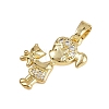 Brass Micro Pave Cubic Zirconia Pendants KK-D409-31G-2