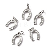 CZ Brass Micro Pave Cubic Zirconia Horse Shoe Charms ZIRC-L018-13P-1