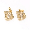 Brass Micro Pave Cubic Zirconia Pendants ZIRC-G167-04G-2