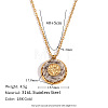 316L Surgical Stainless Steel with Natural Marble Pendant Necklaces WGEA815-01-1