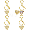 4Pcs Brass Locket Pendant Decorations KEYC-HS00021-1