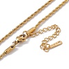201 Stainless Steel Rope Chain Necklace for Men Women NJEW-P268-A30-2X5-3