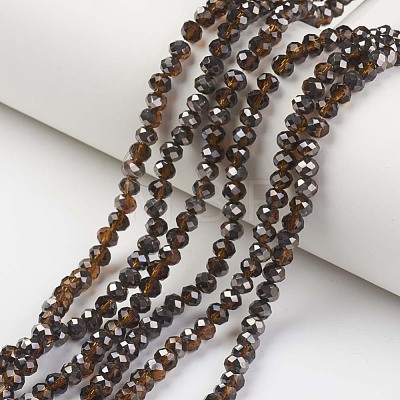 Electroplate Transparent Glass Beads Strands EGLA-A034-T6mm-P16-1