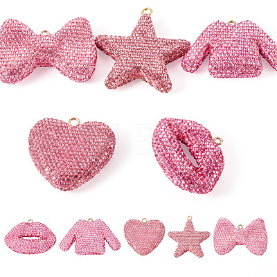 5Pcs 5 Styles Handmade Polymer Clay Pendants RB-BT0001-05A-1