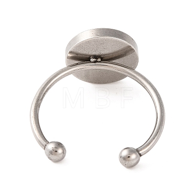 Non-Tarnish 304 Stainless Steel Open Cuff Ring Components X-STAS-S134-01P-04-1