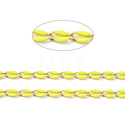 Brass Enamel Curb Chains CHC-C003-13G-09-1