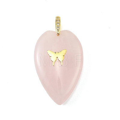 Natural Rose Quartz Pendants G-G470-02G-08-1