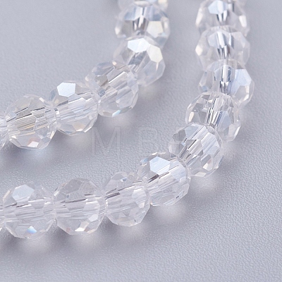 Electroplate Glass Beads Strands EGLA-R016-4m-25-1