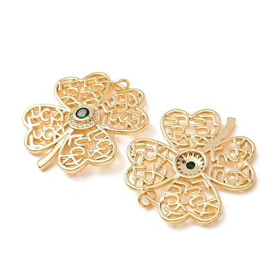 Brass Micro Pave Cubic Zirconia Pendants CU-CBA2F11-20A-G-1