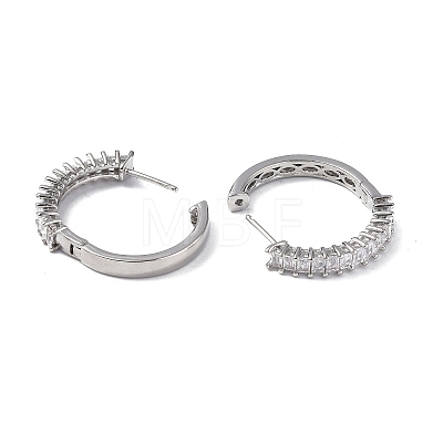 Cubic Zirconia Hoop Earrings EJEW-P214-22P-02-1