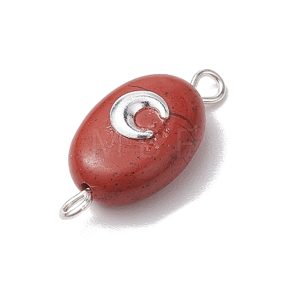 Natural Mixed Stone Connector Charms PALLOY-JF02729-1