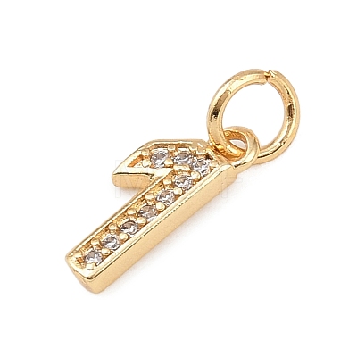 Brass Micro Pave Clear Cubic Zirconia Charms KK-G544-04G-01-1