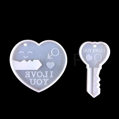 DIY Heart Lock & Key Pendant Food Grade Silicone Molds VALE-PW0001-080L-1