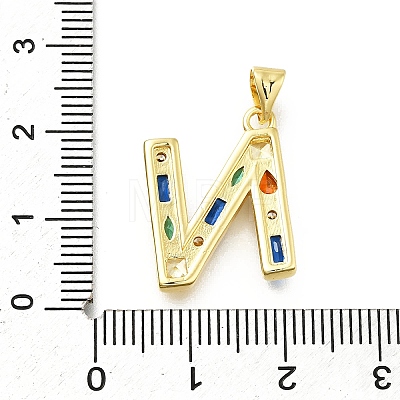 Brass Micro Pave Clear Cubic Zirconia Pendants KK-G521-01G-N-01-1