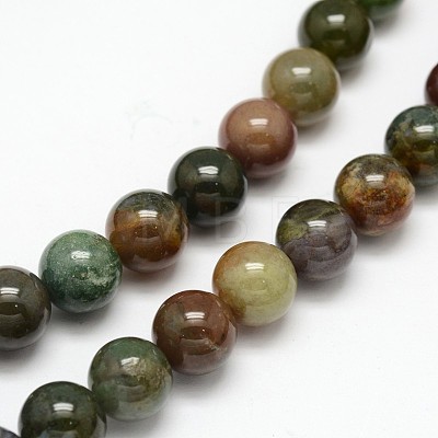 Natural Indian Agate Round Beads Strands X-G-F243-01-10mm-1