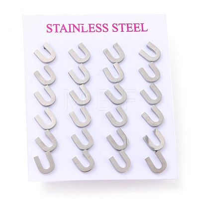 304 Stainless Steel Greek Alphabet Stud Earrings STAS-D007-07P-23-1