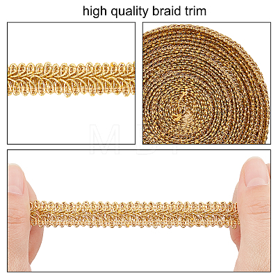 Metallic Centipede Braid Lace Trimming OCOR-WH0058-02G-1