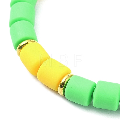 Polymer Clay Column Beaded Stretch Bracelets BJEW-JB09782-01-1