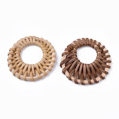 Handmade Reed Cane/Rattan Woven Linking Rings X-WOVE-Q075-01-1