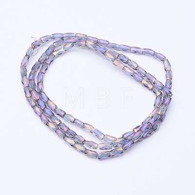 Electroplate Transparent Glass Beads Strands EGLA-E046-D01-1