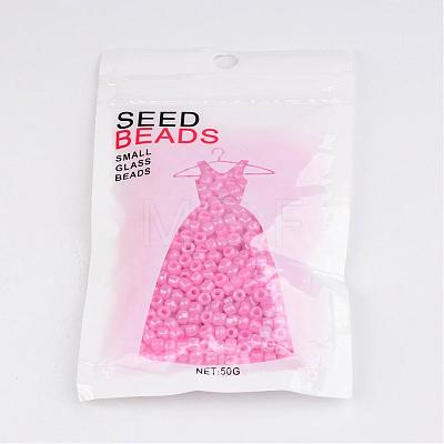 DIY Craft Beads 6/0 Ceylon Round Glass Seed Beads X-SEED-A011-4mm-145-1
