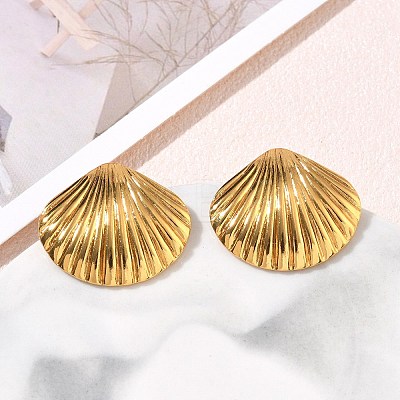 304 Stainless Steel Stud Earrings SA-CBA46AF-06G-02-1