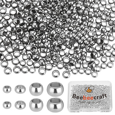 800Pcs 4 Styles 304 Stainless Steel Spacer Beads STAS-BBC0001-37P-1