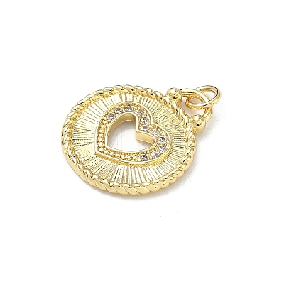 Brass Micro Pave Clear Cubic Zirconia Pendants KK-P350-09G-1