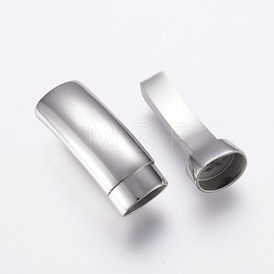 304 Stainless Steel Magnetic Clasps with Glue-in Ends STAS-F122-12P-1