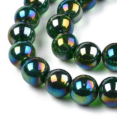 Electroplate Transparent Glass Beads Strands GLAA-T032-T4mm-AB22-1