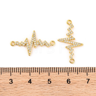 Brass Micro Pave Clear Cubic Zirconia Connector Charms KK-U017-01B-G-1