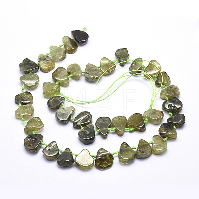 Natural Green Garnet Beads Strands G-K223-07-1