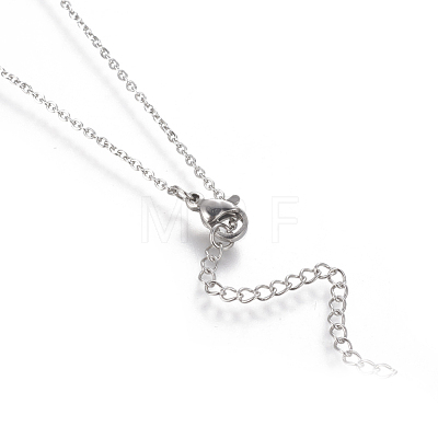 Brass Micro Pave Cubic Zirconia Pendant Necklaces NJEW-I230-18-1