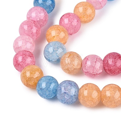 Baking Paint Crackle Glass Beads Strands GLAA-Q106-03A-12-1
